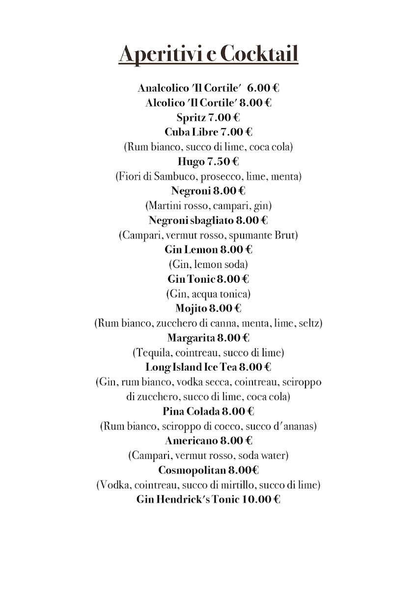 Menu Ristorante Pizzeria Birreria Il Cortile-8